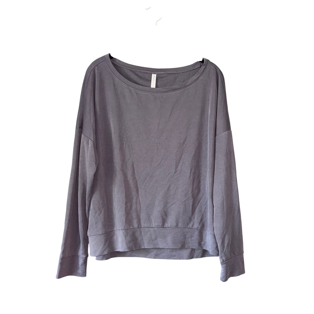 Fabletics‎ Long Sleeve Top Athleisure Pullover Comfy Gray/Blue Size M